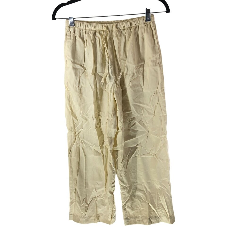 Neiwai Straight Leg Pajama Pants Pockets Sand Stone Ivory XS